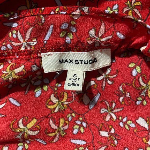 Max Studio Women’s Floral  Print Short Sleeve Blouse Small - Picture 4 of 6